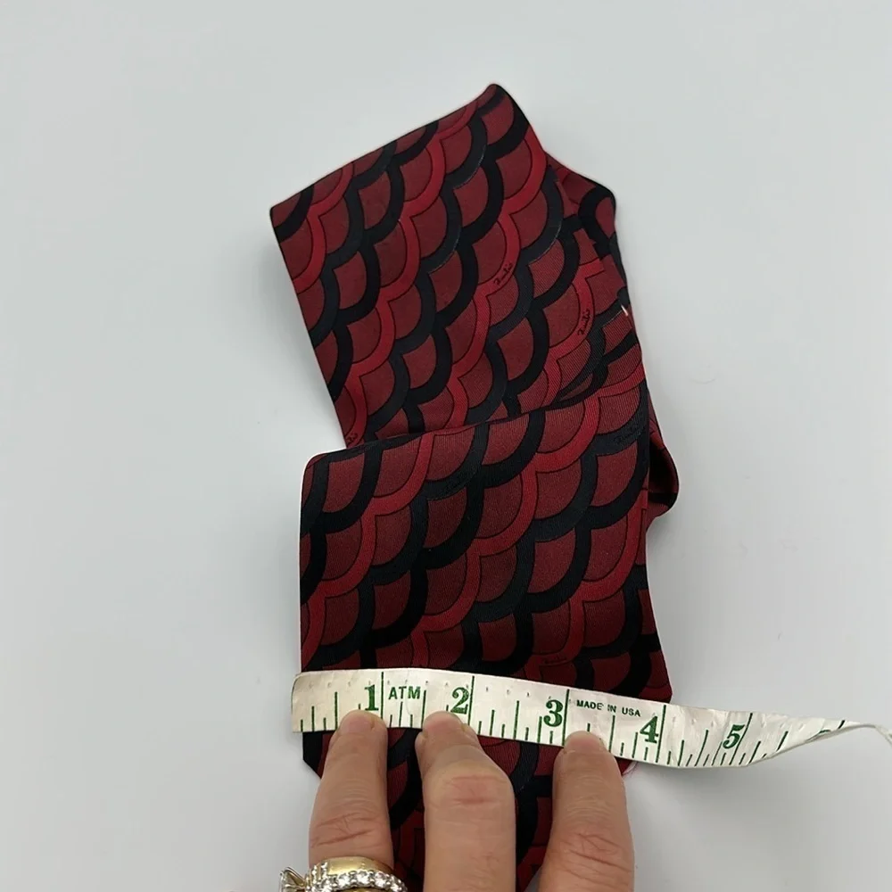 Emilio Pucci Vintage Tie Red Black 56” Long